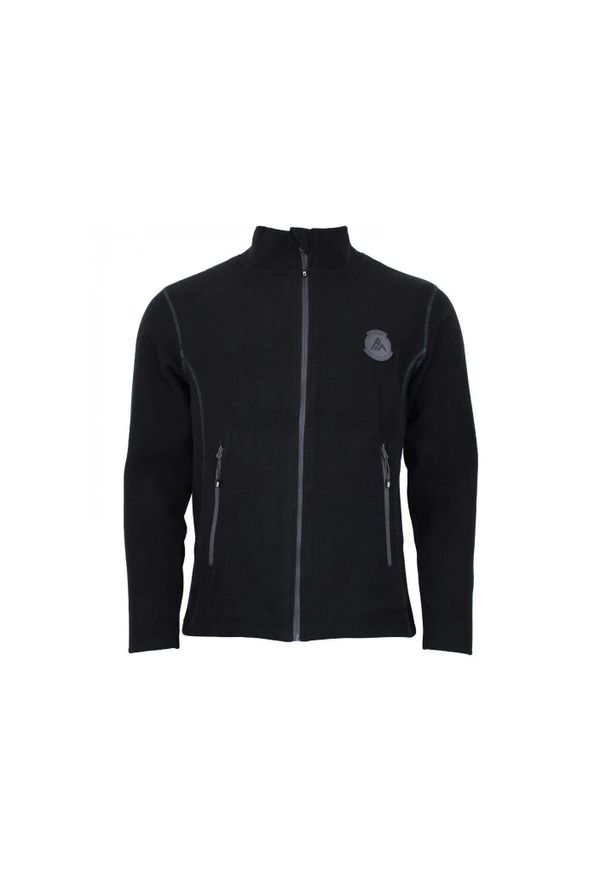 PEAK MOUNTAIN - Polar z pełnym zamkiem błyskawicznym Peak Mountain. Typ kołnierza: kołnierzyk stójkowy. Kolor: czarny. Materiał: polar. Sport: turystyka piesza