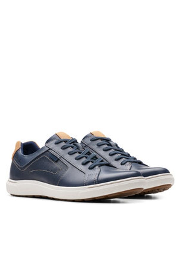 Clarks Sneakersy Mapstone Lace 26176887 Granatowy. Kolor: niebieski. Materiał: skóra