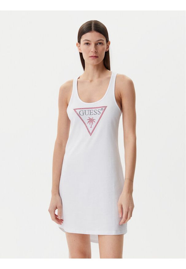 Guess Sukienka letnia E5GP01 I3Z14 Biały Regular Fit. Kolor: biały. Materiał: bawełna. Sezon: lato