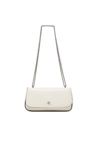 Calvin Klein Torebka Ck Convertible Chain Small Bag LV04F3172G Biały. Kolor: biały. Materiał: skórzane