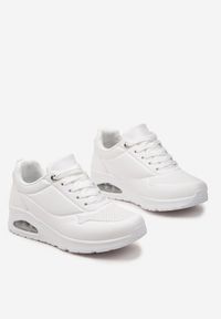 Born2be - Białe Sneakersy z Podeszwą Air i Ozdobną Perforacją Florias. Kolor: biały #5