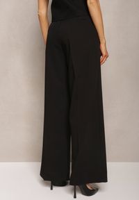 Renee - Czarne Szerokie Spodnie High Waist Seraphella. Stan: podwyższony. Kolor: czarny