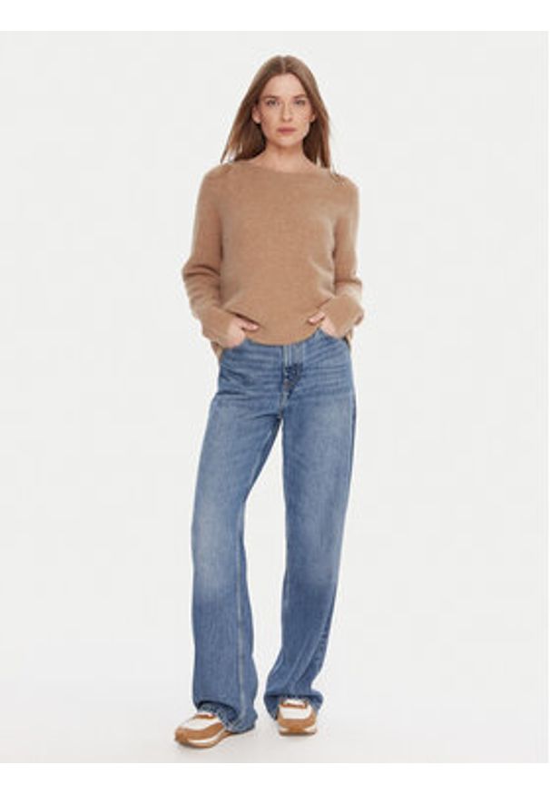 Kontatto Sweter 3M0863C Beżowy Relaxed Fit. Kolor: beżowy. Materiał: syntetyk