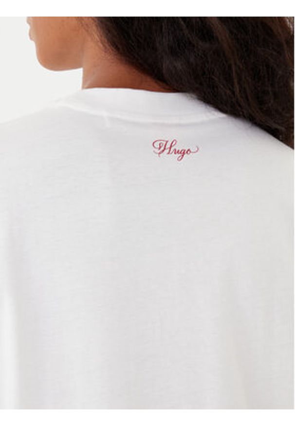 Hugo - HUGO T-Shirt Vintag 50551445 Écru Regular Fit. Materiał: bawełna