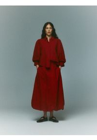 Reserved - Spódnica bombka - czerwony. Kolor: czerwony. Materiał: bawełna, tkanina #1