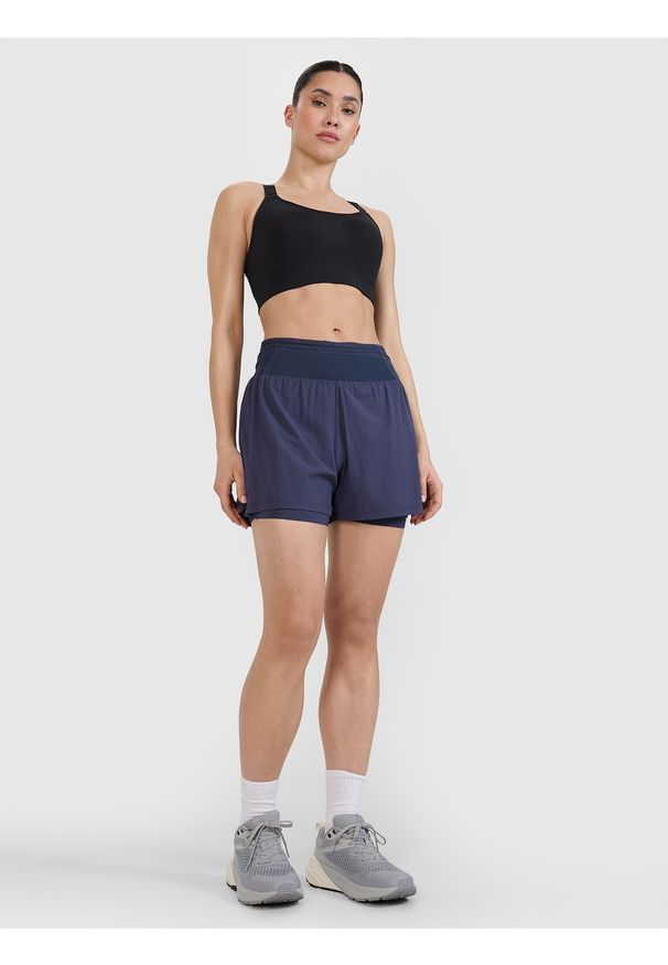 4f - 4F Spodenki do biegania w terenie szybkoschnące damskie - szara S. Kolor: szary