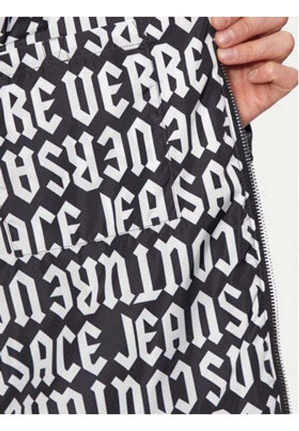 Versace Jeans Couture Kurtka puchowa 77GAU421 Czarny Loose Fit. Kolor: czarny. Materiał: skóra