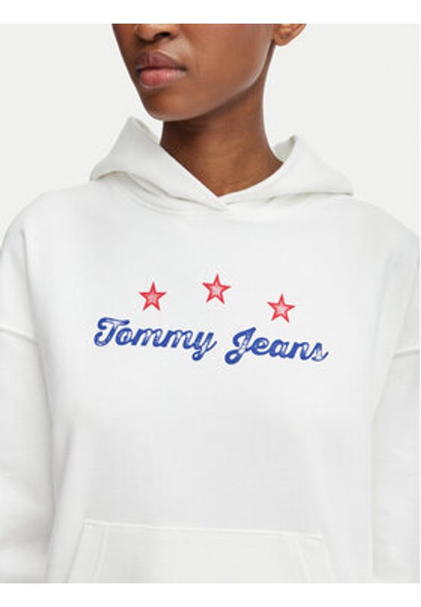 Tommy Jeans Bluza Star Novelty DW0DW23484 Biały Boxy Fit. Kolor: biały. Materiał: bawełna