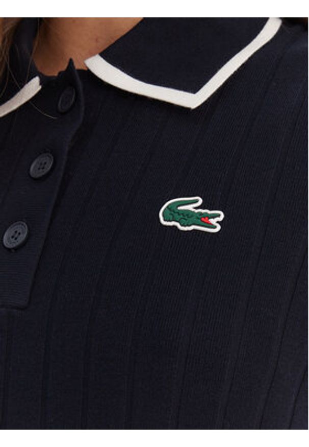 Lacoste Polo AF9430 Granatowy Regular Fit. Typ kołnierza: polo. Kolor: niebieski. Materiał: wiskoza