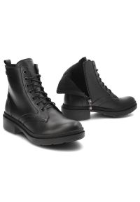 Czarne Botki Pollonus Modne Buty Damskie. Okazja: na co dzień. Kolor: czarny. Materiał: materiał, skóra. Szerokość cholewki: normalna. Wzór: aplikacja. Styl: casual, elegancki #6