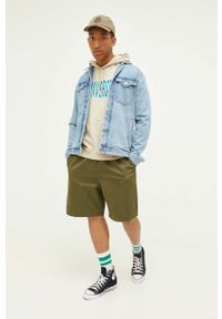 Converse bluza męska kolor beżowy z kapturem z nadrukiem. Typ kołnierza: kaptur. Kolor: beżowy. Wzór: nadruk #3