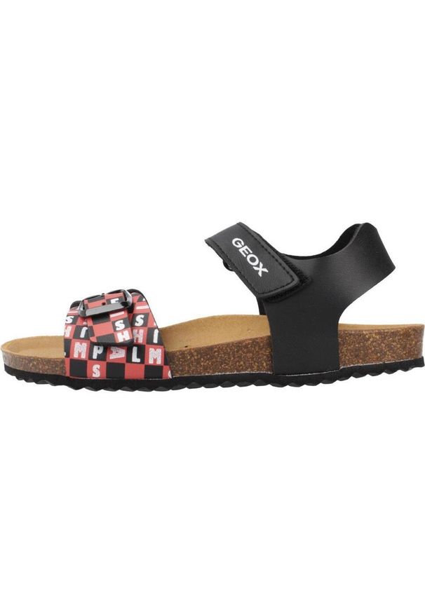 Geox - Sandały GEOX J GHITA BOY Czarny. Kolor: czarny. Materiał: syntetyk, tkanina. Sezon: lato