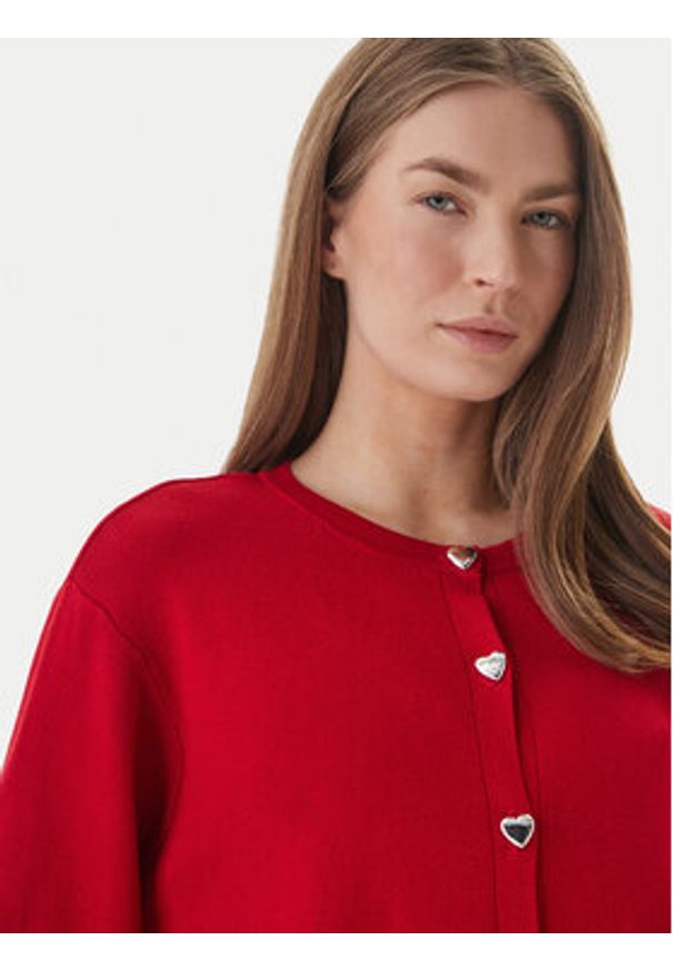 only - ONLY Kardigan Maisie 15364920 Czerwony Regular Fit. Kolor: czerwony. Materiał: wiskoza