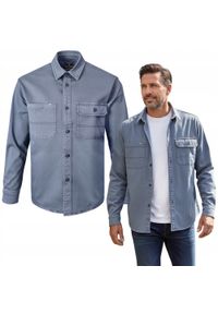 Lekka Kurtka o Kroju Koszuli Wierzchniej - Pako Jeans - Stalowa Niebieska. Kolor: niebieski. Materiał: tkanina, elastan, bawełna. Sezon: wiosna, jesień #6