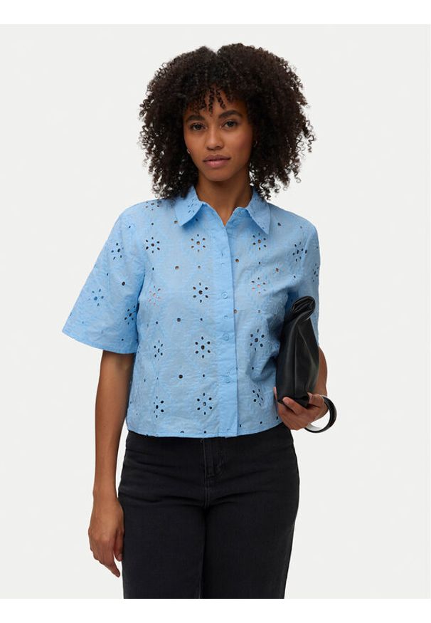 Vero Moda Koszula Eliza 10342754 Niebieski jasny Regular Fit. Kolor: niebieski. Materiał: bawełna