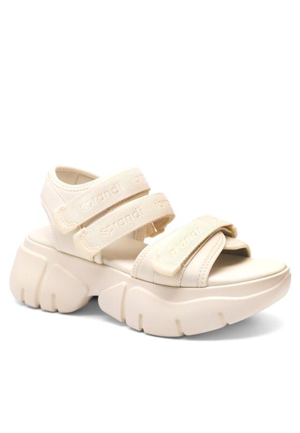 Sandały Sprandi. Kolor: beżowy. Materiał: materiał