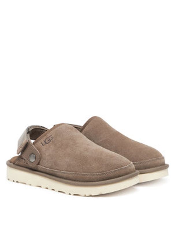 Ugg Klapki M Goldencoast Clog II 1166915 Szary. Kolor: szary. Materiał: skóra, zamsz