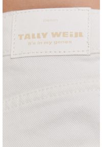 TALLY WEIJL - Tally Weijl Szorty damskie kolor biały gładkie high waist. Okazja: na co dzień. Stan: podwyższony. Kolor: biały. Wzór: gładki. Styl: casual #5