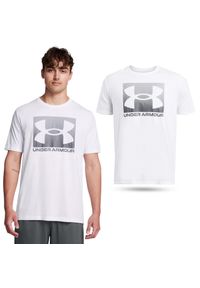 Koszulka fitness męska Under Armour Boxed Sports z krótkim rękawem. Kolor: biały. Długość rękawa: krótki rękaw. Długość: krótkie. Sport: fitness