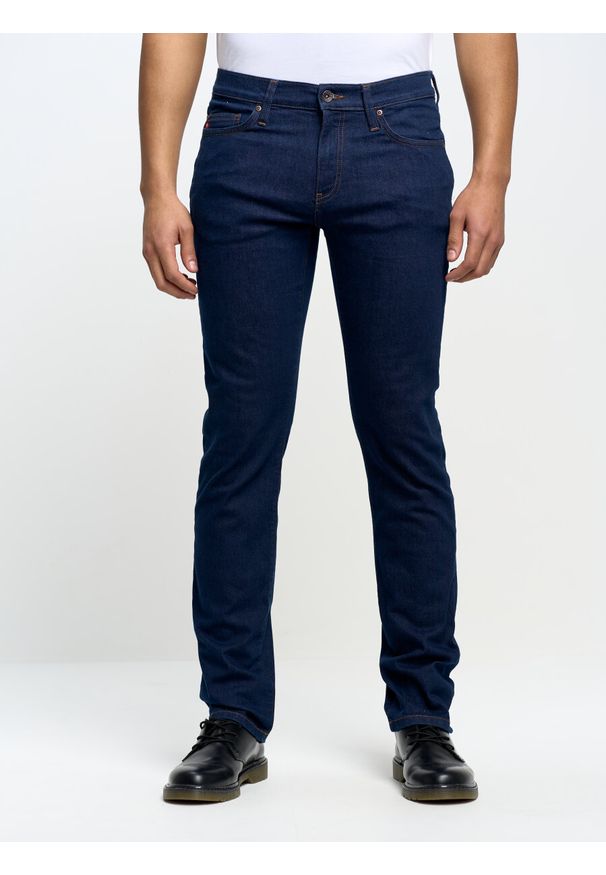 Big-Star - Spodnie jeans męskie Terry 556. Stan: obniżony. Kolor: niebieski. Styl: klasyczny