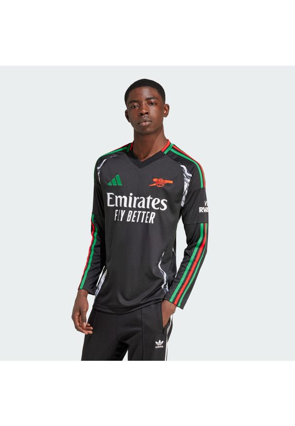 Adidas - Koszulka Arsenal 24/25 Long Sleeve Away. Kolor: czarny. Materiał: materiał. Długość rękawa: długi rękaw. Sport: piłka nożna
