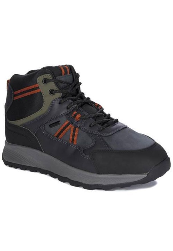 Buty do chodzenia męskie Geox U46EZF0MEEKC4002. Wysokość cholewki: za kostkę. Zapięcie: sznurówki. Kolor: szary. Materiał: materiał, syntetyk, tkanina. Szerokość cholewki: normalna. Sport: turystyka piesza