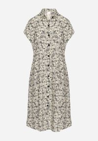 Born2be - Czarna Sukienka Bawełniana Koszulowa we Wzór Paisley Aelluria. Kolor: czarny. Materiał: bawełna. Wzór: paisley. Typ sukienki: koszulowe #3