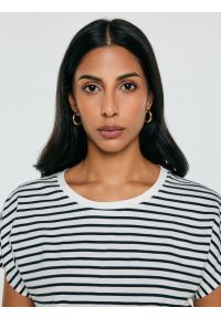 Big-Star - Koszulka damska w paski biało-granatowa Aleksa 403. Okazja: na co dzień. Kolor: niebieski. Materiał: dzianina, bawełna, żakard. Wzór: paski. Styl: casual, klasyczny #7