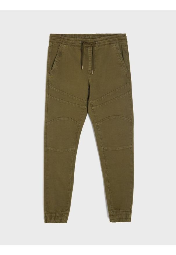 Sinsay - Spodnie jogger - khaki. Kolor: brązowy