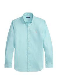 Polo Ralph Lauren Koszula 710968915501 Turkusowy Regular Fit. Typ kołnierza: polo. Kolor: turkusowy. Materiał: len #7