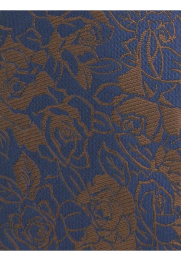 Krawat Męski - Angelo di Monti - Brąz z Niebieskim, Kwiaty. Kolor: niebieski, brązowy, beżowy, wielokolorowy. Materiał: tkanina. Wzór: kwiaty. Styl: elegancki, wizytowy
