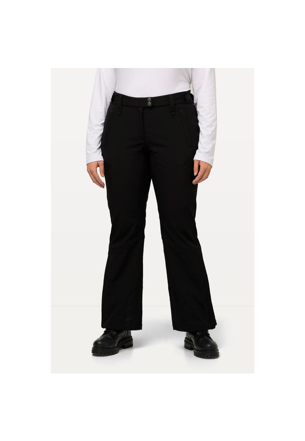 ULLA POPKEN - Damskie Spodnie softshell wodoodporne pasek na rzep osłona przeciwśnieżna. Kolekcja: plus size. Kolor: czarny. Materiał: poliester, materiał. Sezon: lato. Sport: turystyka piesza