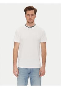 Lacoste T-Shirt TH9582 Biały Regular Fit. Kolor: biały. Materiał: bawełna, syntetyk