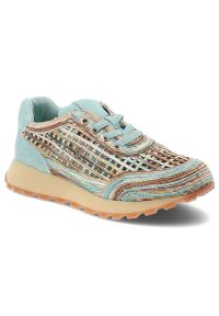 Sneakersy damskie Artiker, skóra ekologiczna i materiał tekstylny siateczkowa struktura wiązanie klasyczne, niebieskie, 58C1289. Kolor: niebieski. Materiał: materiał, skóra ekologiczna. Styl: klasyczny #1