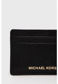 MICHAEL Michael Kors etui na karty skórzane 34F9GF6D0L damski kolor czarny. Kolor: czarny. Materiał: skóra #4