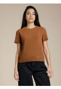 Sinsay - Bluzka swetrowa z domieszką wełny - brązowy. Kolor: brązowy. Materiał: wełna