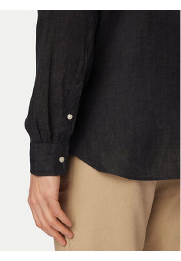 TOMMY HILFIGER - Tommy Hilfiger Koszula MW0MW41530 Czarny Regular Fit. Kolor: czarny. Materiał: len