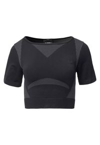 Damski crop top IQ Cross The Line Ingel. Kolor: czarny. Sport: fitness #1