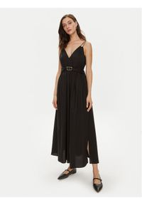 TwinSet - TWINSET Sukienka letnia 241TT2021 Czarny Regular Fit. Kolor: czarny. Materiał: bawełna. Sezon: lato #1