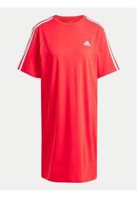 Adidas - adidas Sukienka codzienna Essentials 3-Stripes IY4241 Czerwony Loose Fit. Okazja: na co dzień. Kolor: czerwony. Materiał: bawełna. Typ sukienki: proste. Styl: casual #5