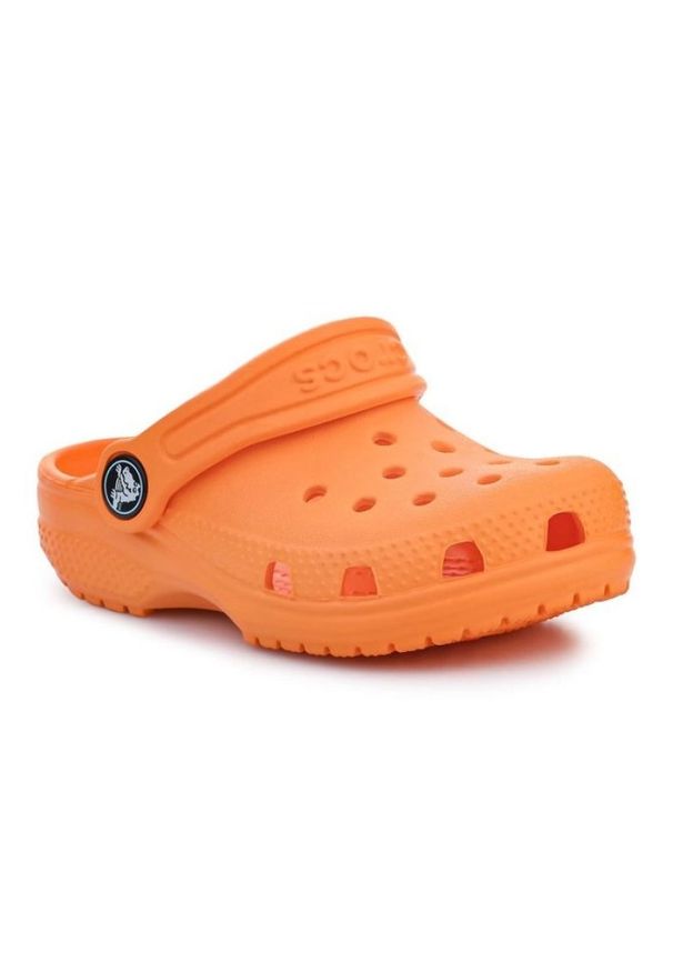 Klapki Crocs Classic Kids Clog T 206990-83A pomarańczowe. Kolor: pomarańczowy. Materiał: materiał, syntetyk. Sezon: lato. Styl: klasyczny