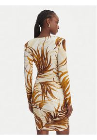 Just Cavalli Sukienka koktajlowa 80PAO957 JS560 Beżowy Slim Fit. Kolor: beżowy. Materiał: wiskoza. Styl: wizytowy #4