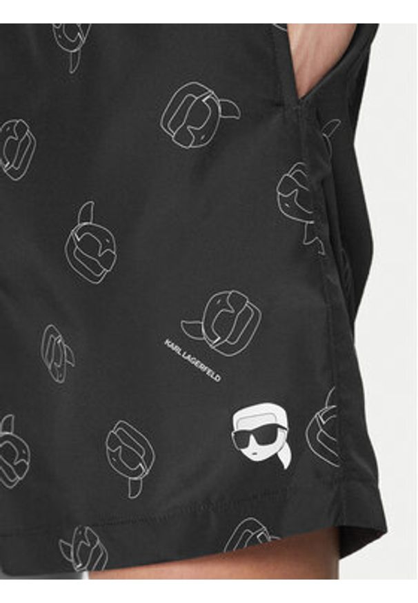 Karl Lagerfeld - KARL LAGERFELD Szorty kąpielowe A1M46060 Czarny Regular Fit. Kolor: czarny. Materiał: syntetyk