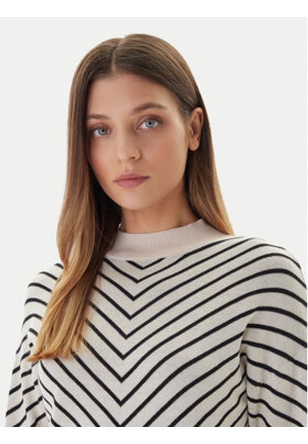 Vero Moda Sweter Capricorn 10331893 Beżowy Regular Fit. Kolor: beżowy. Materiał: bawełna