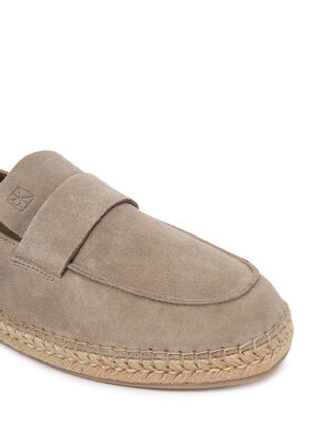 Calvin Klein Espadryle Espadrille Loafer Band Su HM0HM02072 Beżowy. Kolor: beżowy. Materiał: zamsz, skóra