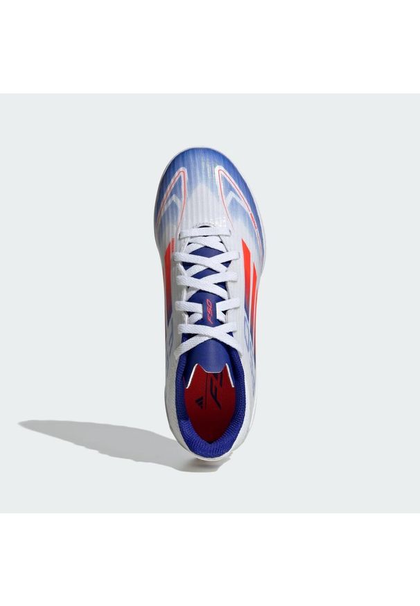 Adidas - Buty F50 League TF Kids. Kolor: biały, czerwony, wielokolorowy, niebieski. Materiał: materiał