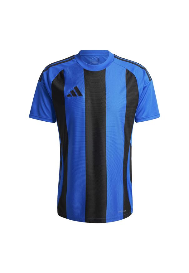 Adidas - Dżersej w paski 24 adidas. Kolor: czarny, niebieski, wielokolorowy. Materiał: poliester. Wzór: paski. Sport: piłka nożna