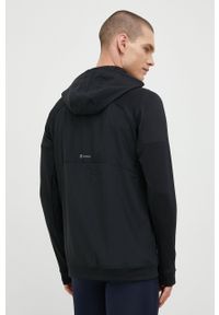 adidas Performance bluza treningowa kolor czarny z kapturem gładka. Typ kołnierza: kaptur. Kolor: czarny. Materiał: skóra, materiał. Długość rękawa: raglanowy rękaw. Wzór: gładki #7