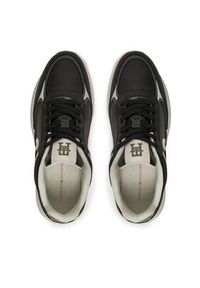 TOMMY HILFIGER - Tommy Hilfiger Sneakersy Casual Fashion Runner FW0FW08325 Czarny. Okazja: na co dzień. Kolor: czarny. Materiał: skóra #4