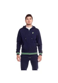 LEONE 1947 APPAREL - Welcome Back Męski dres z kapturem i zamkiem. Kolor: niebieski. Materiał: dresówka. Sport: fitness